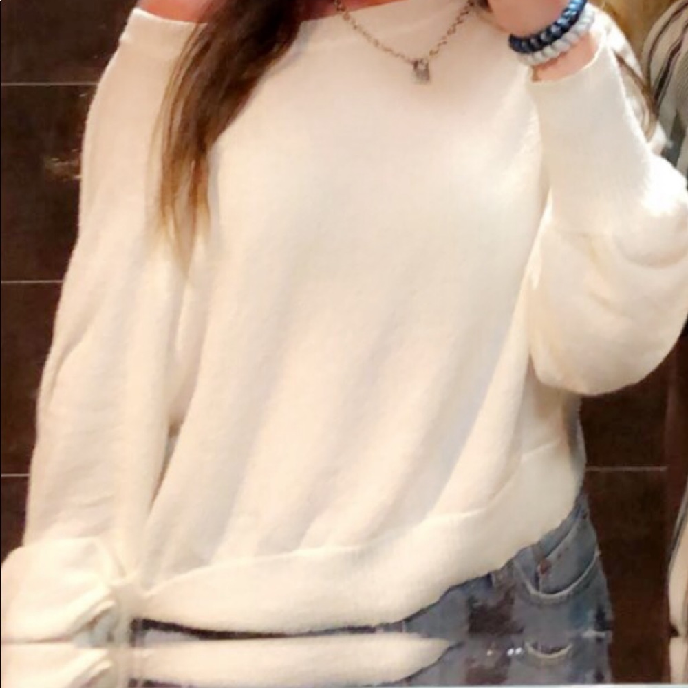 thin white sweater